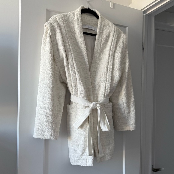 IRO Paris cream cotton tweed boucle belted Ankyl jacket - size FR 36 (US 6) - Picture 4 of 12